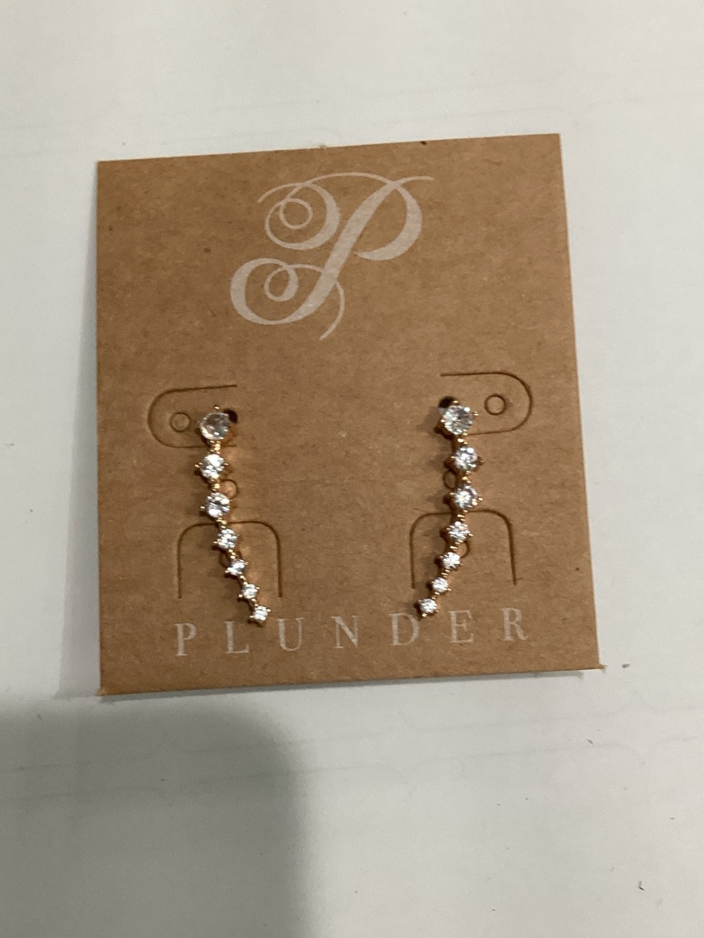 Plunder Gold and Clear Crystal Ear‎ Climbers